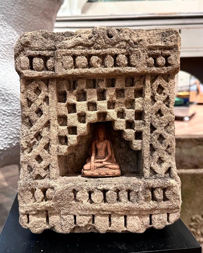 Carved Indian Stone Devotional Altar Fragment (1 of 6)