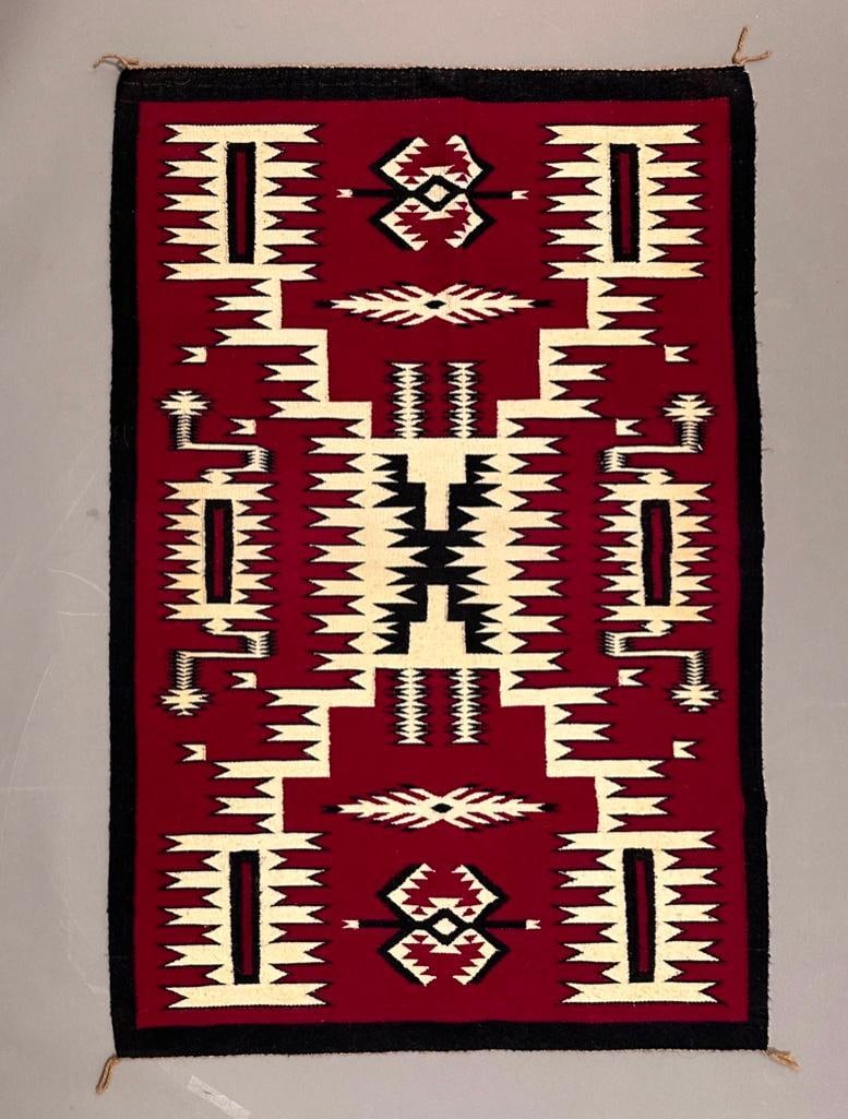 Navajo Woven Wool Carpet, 4'6 x 2'11 (1 of 6)