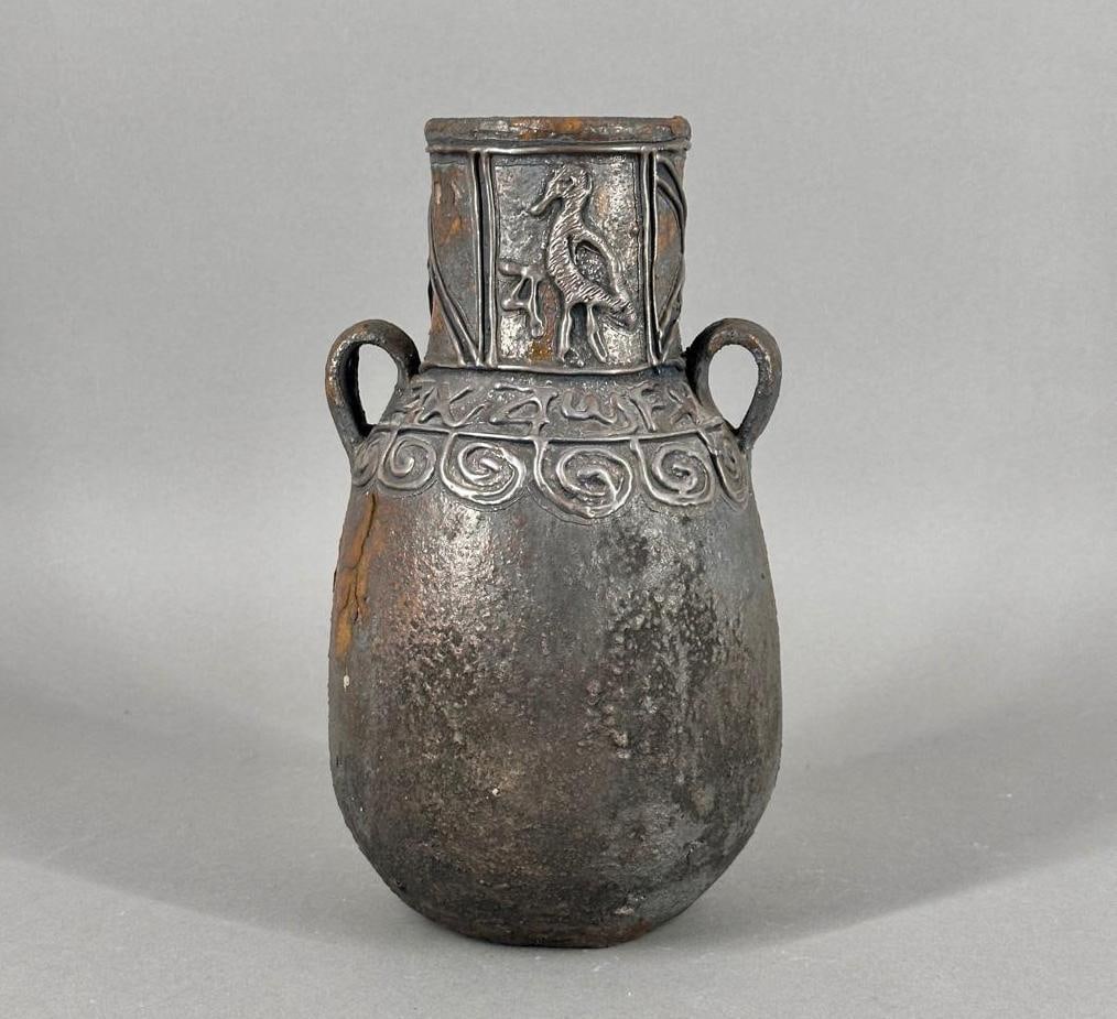 Domar Israel Silver Overlay Pottery Vase (1 of 8)