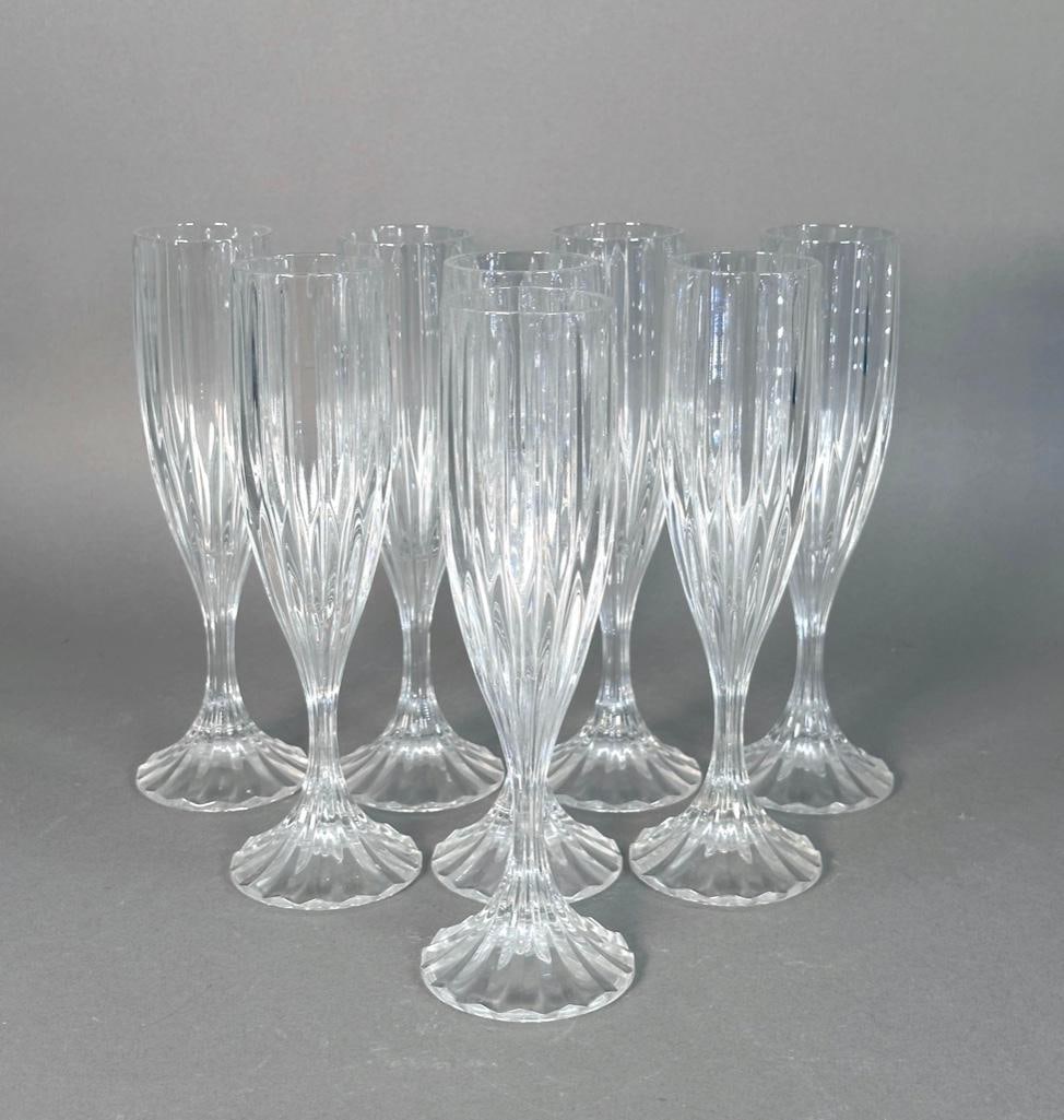 Eight Mikasa Park Lane Heavy Crystal Champagne Flutes (1 of 6)