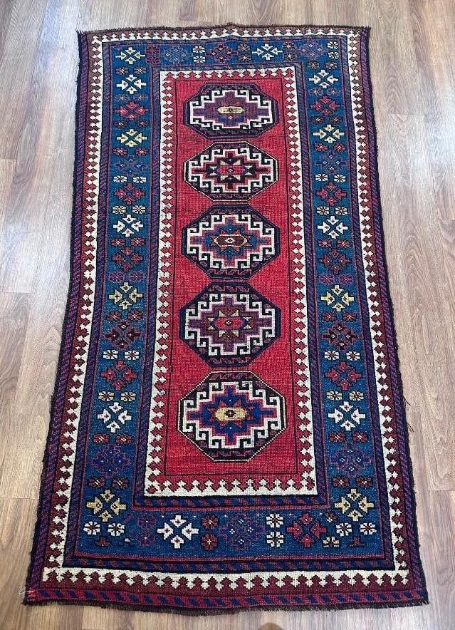 Antique Russian Kazak Carpet 6'2" x 3'3" (1 of 10)