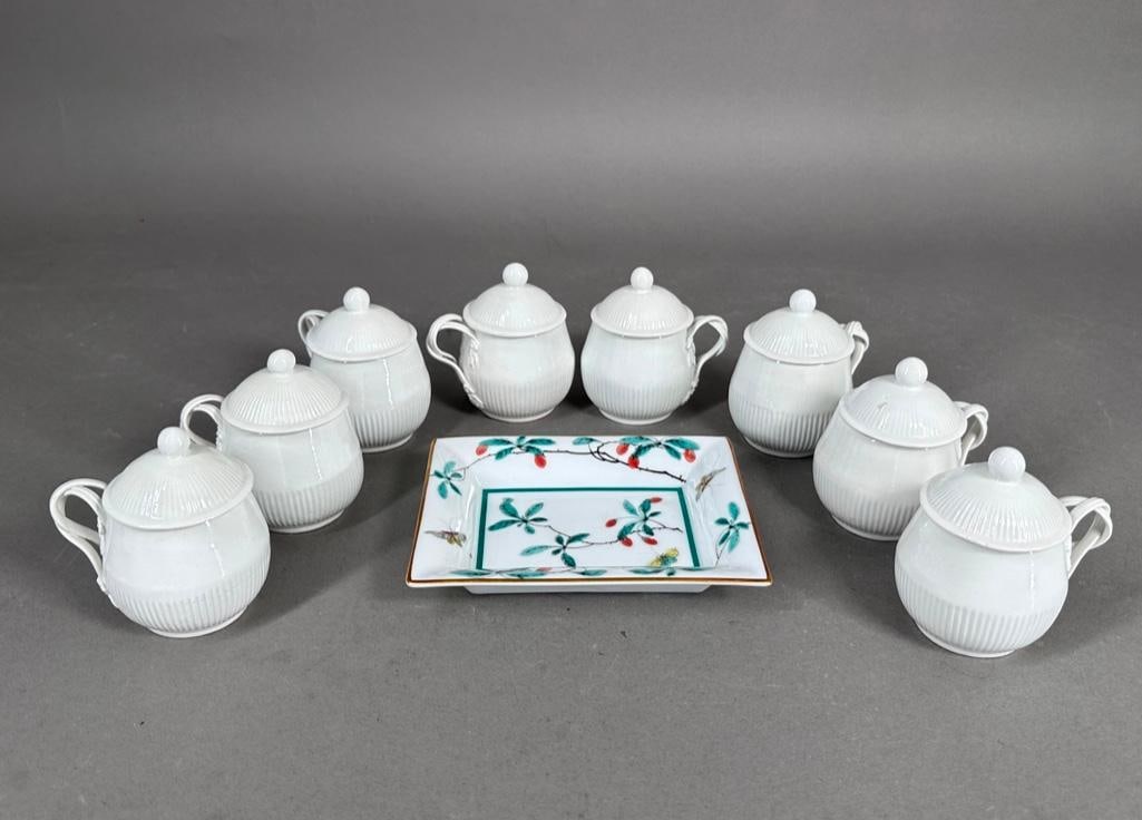 Eight Italian Pot de Cremes and Mottahedeh Vide Poche (1 of 9)