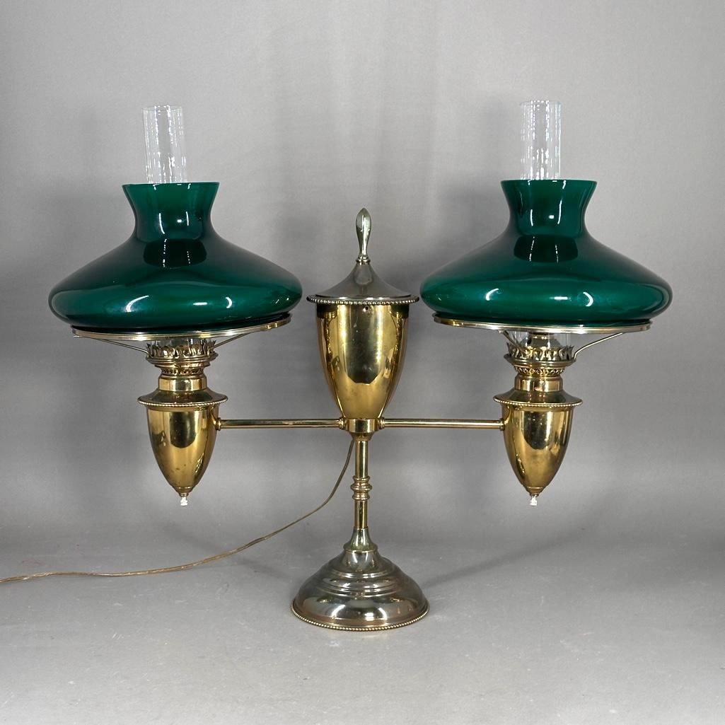Brass Double Student Lamp (1 of 5)