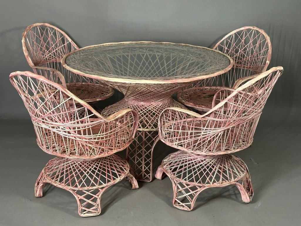 Russell Woodard Five Piece Spun Fiberglass "Eiffel Tower" Patio Set (1 of 6)