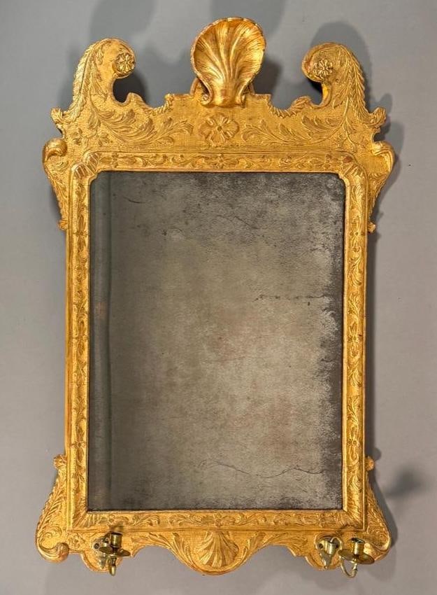 English George II Gilded Girondole Mirror, 18thc. (1 of 9)