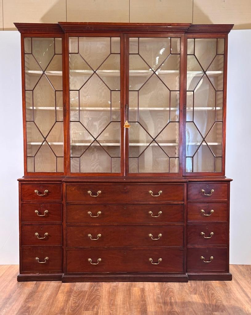 George III Mahogany Breakfront Bookcase (1 of 9)