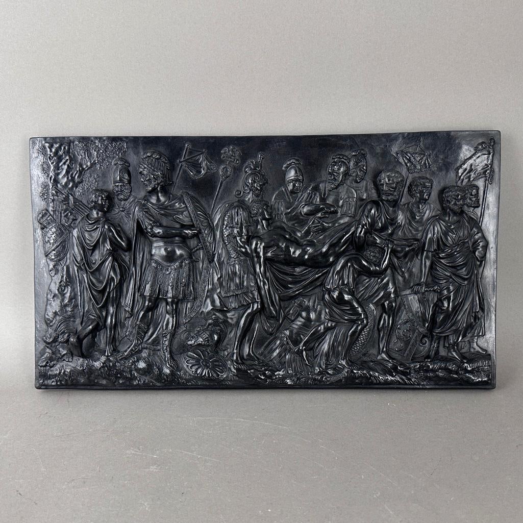 Wedgwood Black Basalt Relief Plaque, "Death of the Roman Warrior" 18thc. (1 of 8)