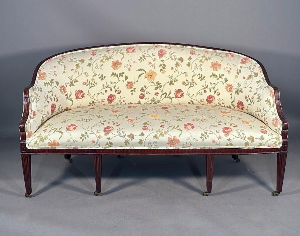 Adam Style Upholstered Mahogany Sofa, late 18th c. (1 of 9)