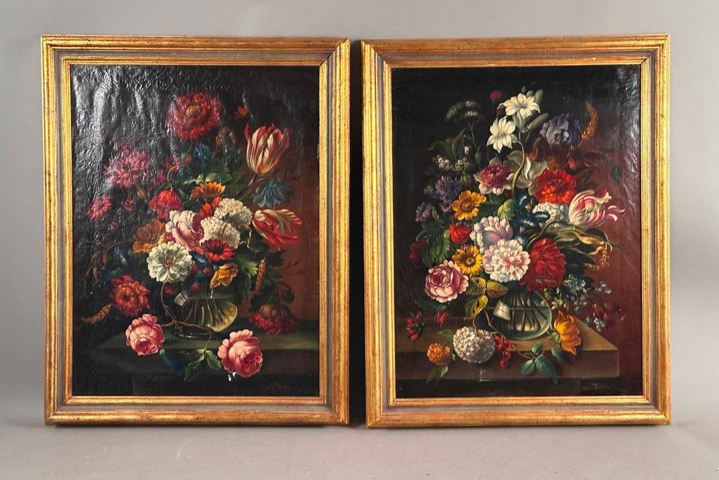 Pair of Floral Still Lifes by Silviano Chellini (1 of 20)