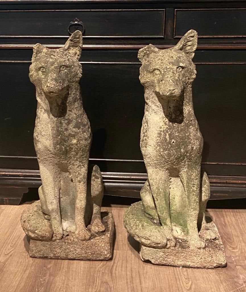 Two Cast Stone Garden Figures of Foxes (1 of 7)