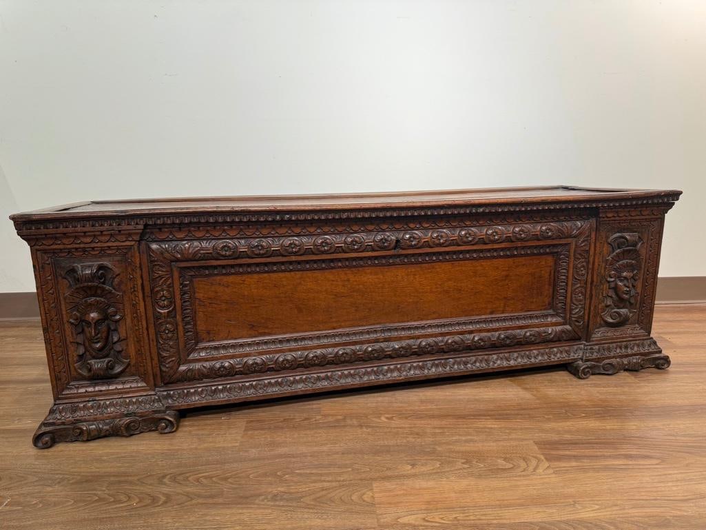 Italian Baroque Period Walnut Cassone, 17th/18thc. (1 of 8)