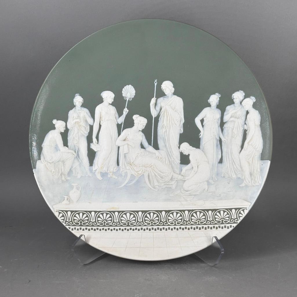 Mettlach Neoclassical Phanolith Charger, The Toilette of Venus, by Jean Baptiste Stahl (1 of 7)