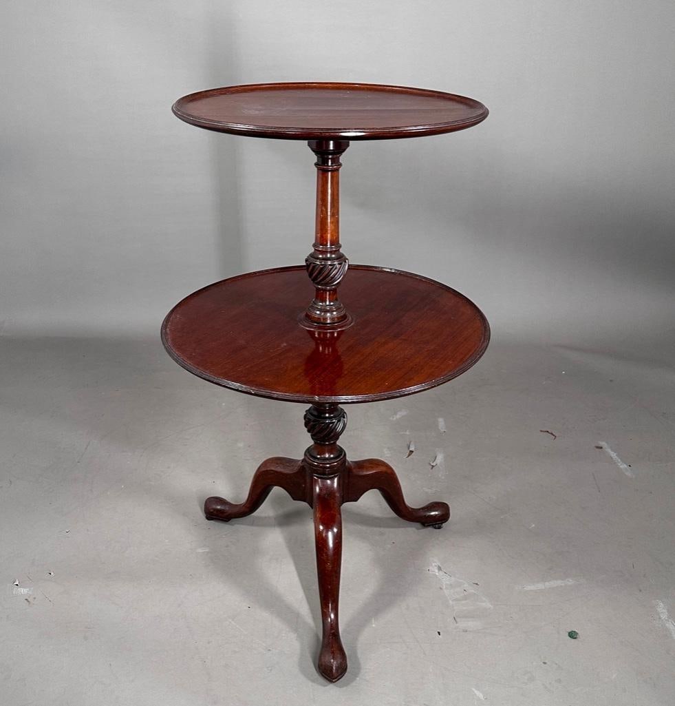 English Queen Anne Mahogany Dumbwaiter Table, 18thc. (1 of 4)