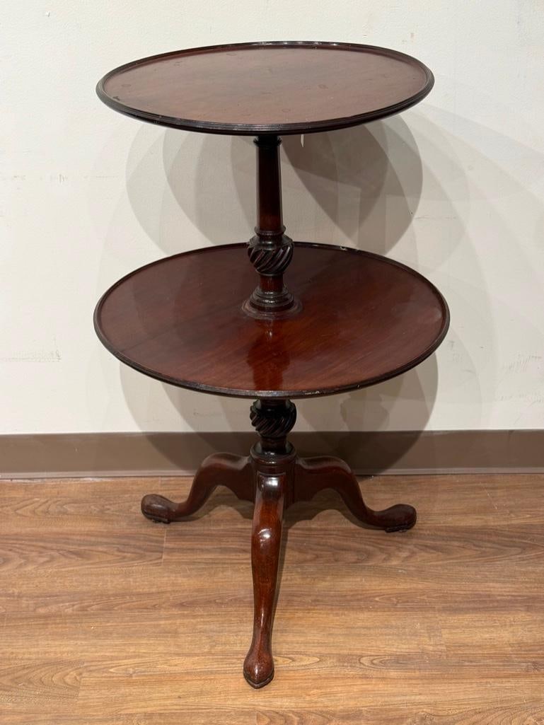 English Queen Anne Mahogany Dumbwaiter Table, 18thc. (1 of 2)