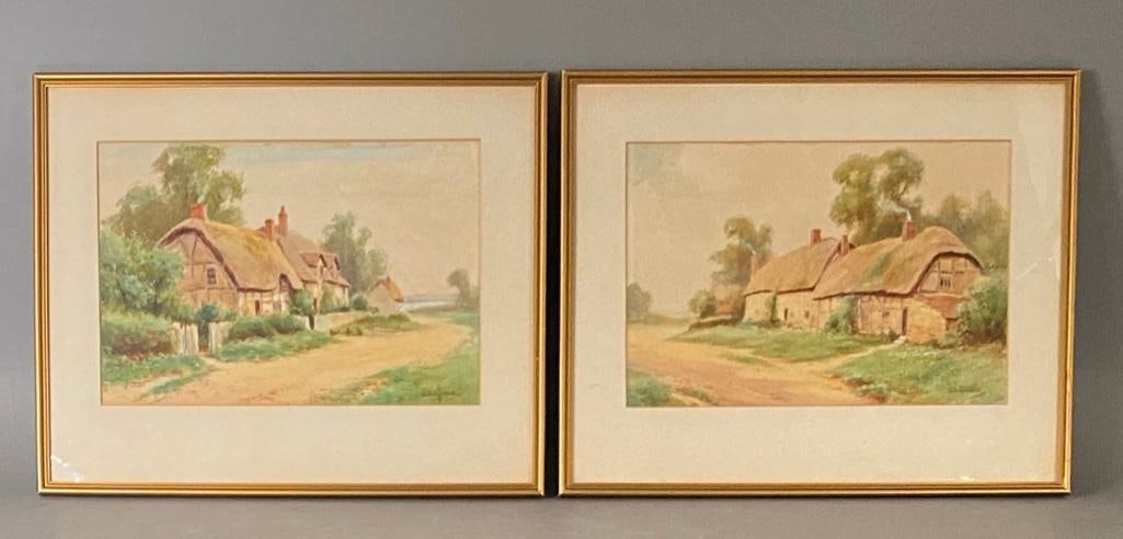 Pair of Cottage Watercolors by Sid Gardner (1 of 8)