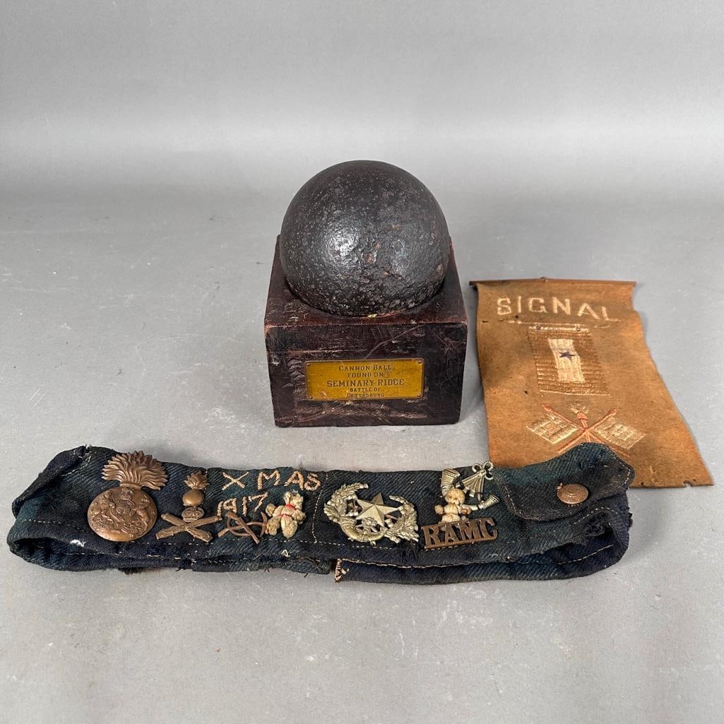 Gettysburg Cannon Ball and Assorted Military Banners (1 of 17)