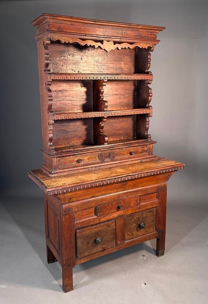 Rustic Italian Two Part Walnut Cabinet, 18thc. (1 of 11)