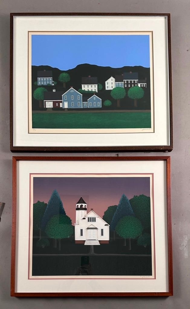 Two Serigraphs by Theodore Jeremenko: Theodore Jeremenko (Yugoslavian/American, b.1938) "Wainscott," and another, each signed and numbered in pencil, matted and framed. Wainscott with Certificate of Authenticity. Dimensions: 19.5 
