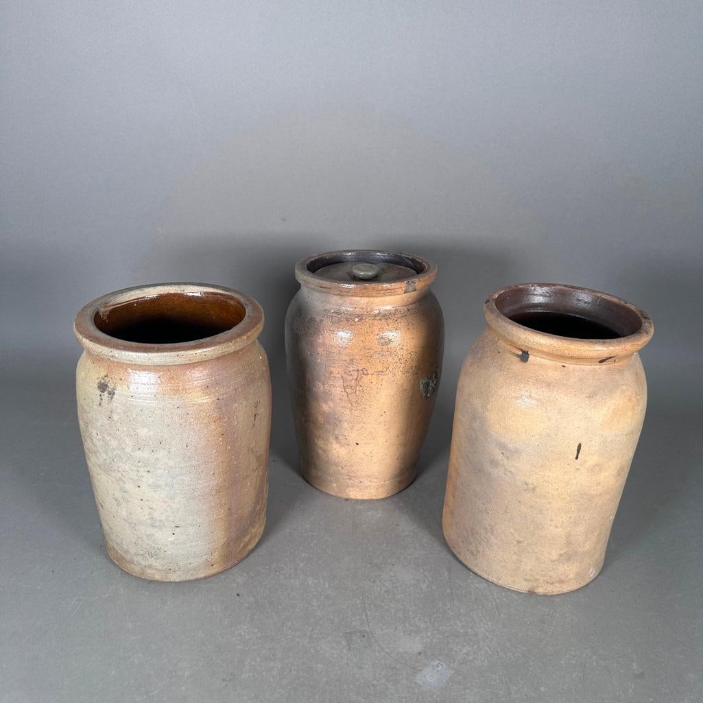 Three Stoneware Crocks, 19th Century (1 of 6)