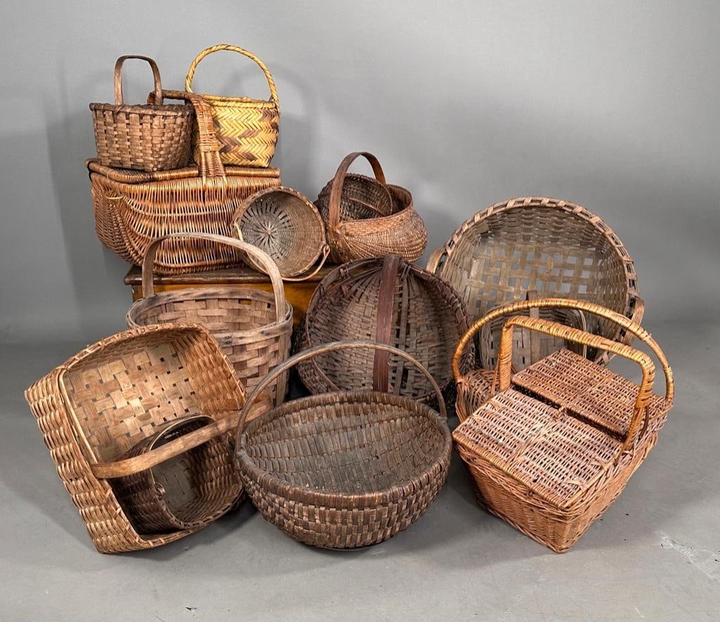 A Collection of Antique Wicker Baskets (1 of 14)