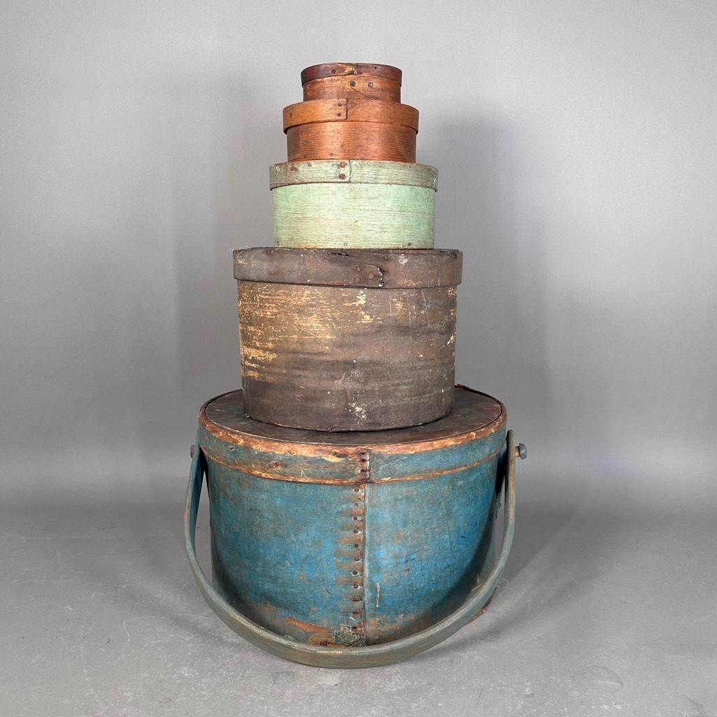 Five Antique Shaker Style Bentwood Pantry Boxes (1 of 12)