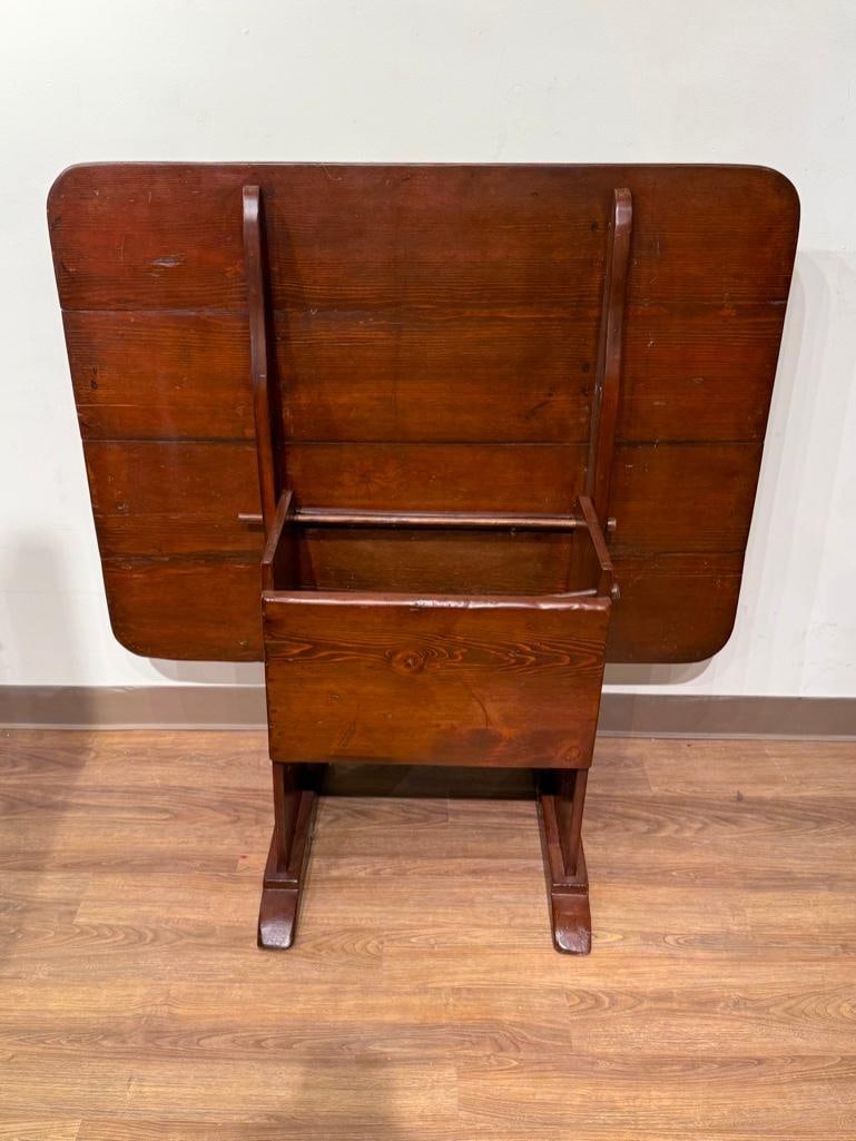 Early Pine Hutch Table - 5