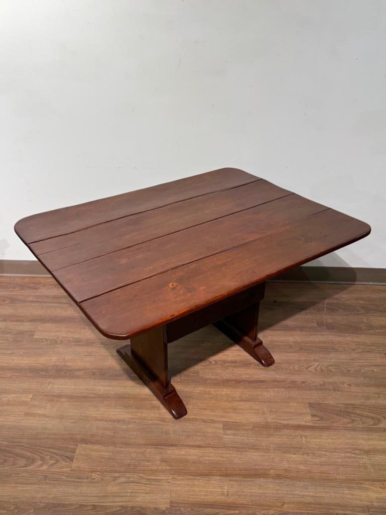 Early Pine Hutch Table - 9