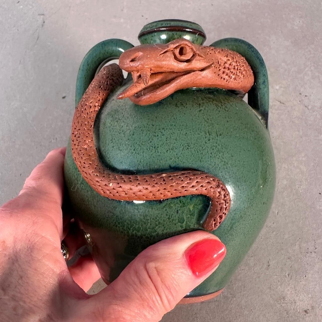 Three Stylized Ceramic Containers - 9