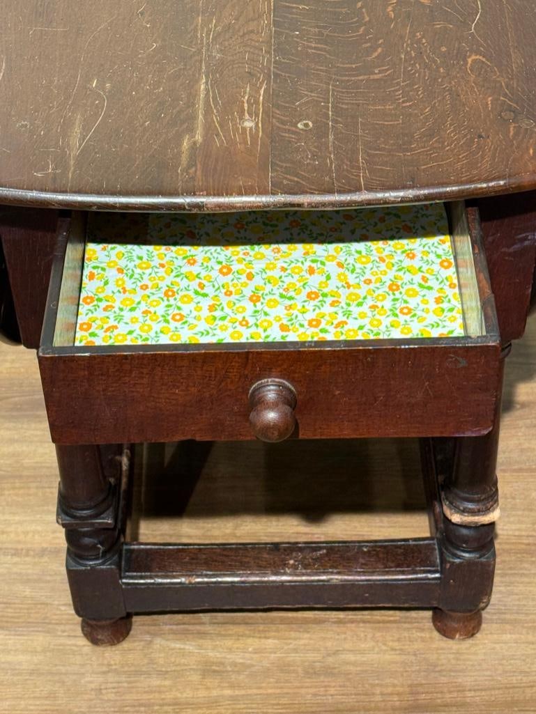 Antique Drop Leaf Tressel Table - 4