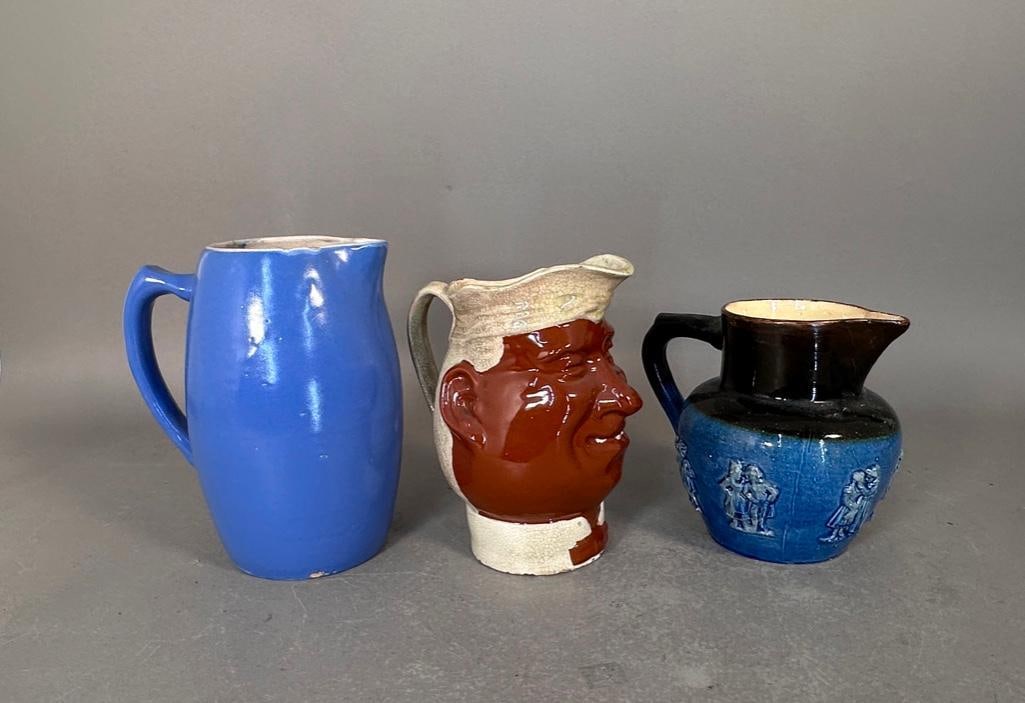 Three Antique Ceramic Pitchers (1 of 5)