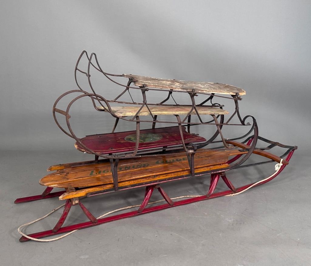 Four Vintage Sleds, ca. 1900 (1 of 20)
