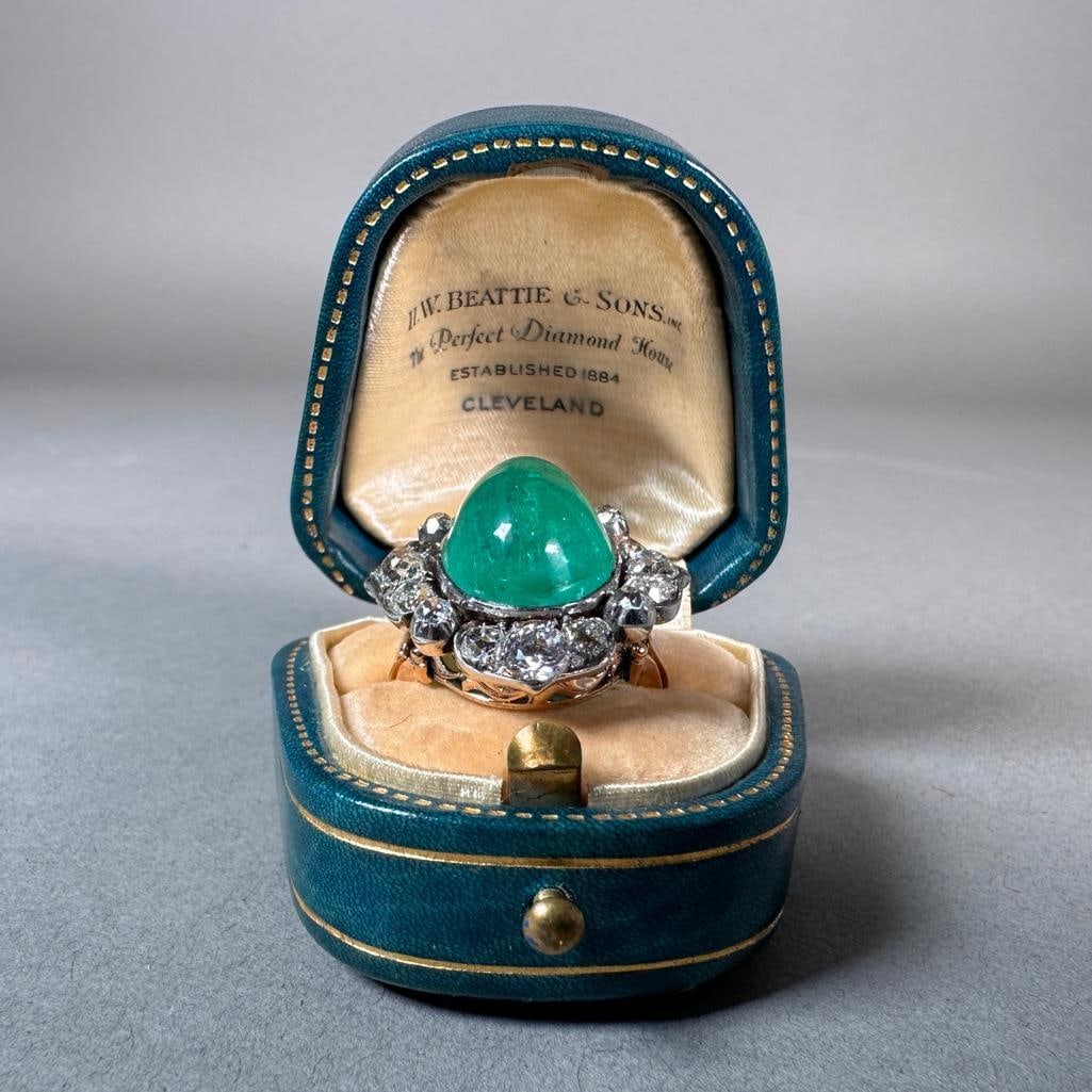 Emerald Cabochon Ring - 2