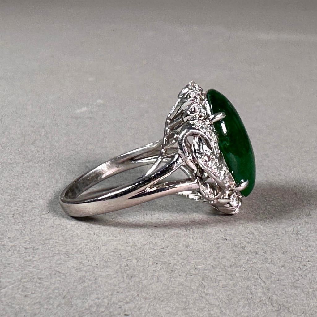 Jade and Diamond Ring - 2