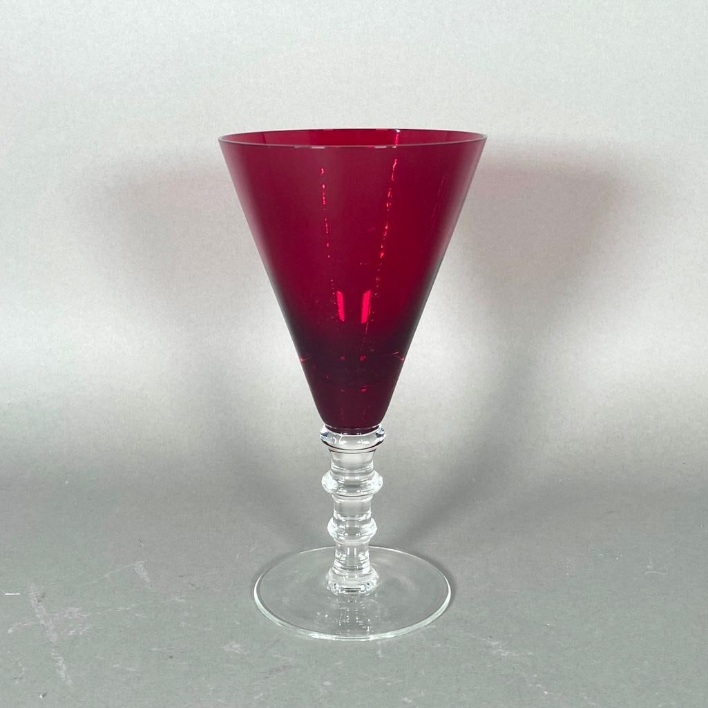 Twelve William Yeoward Ruby Red Glass Goblets - 3