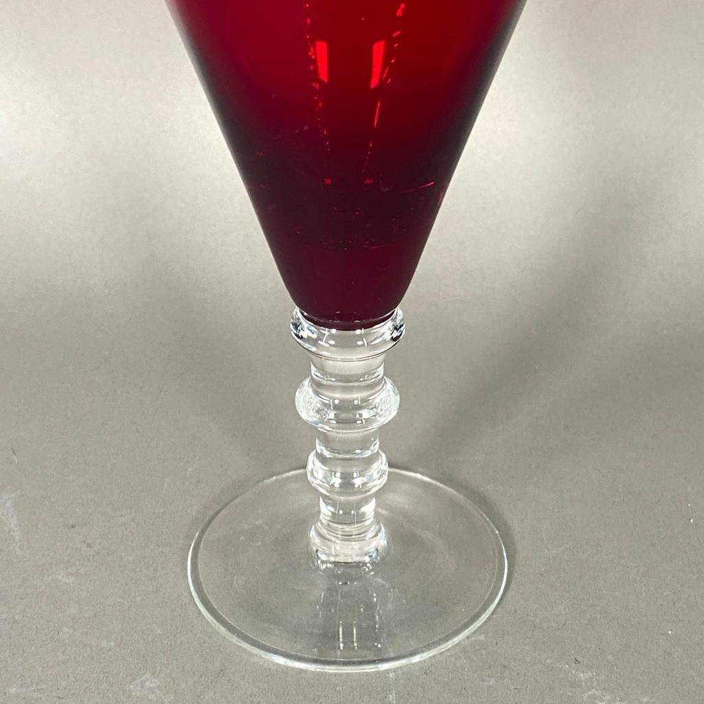 Twelve William Yeoward Ruby Red Glass Goblets - 4