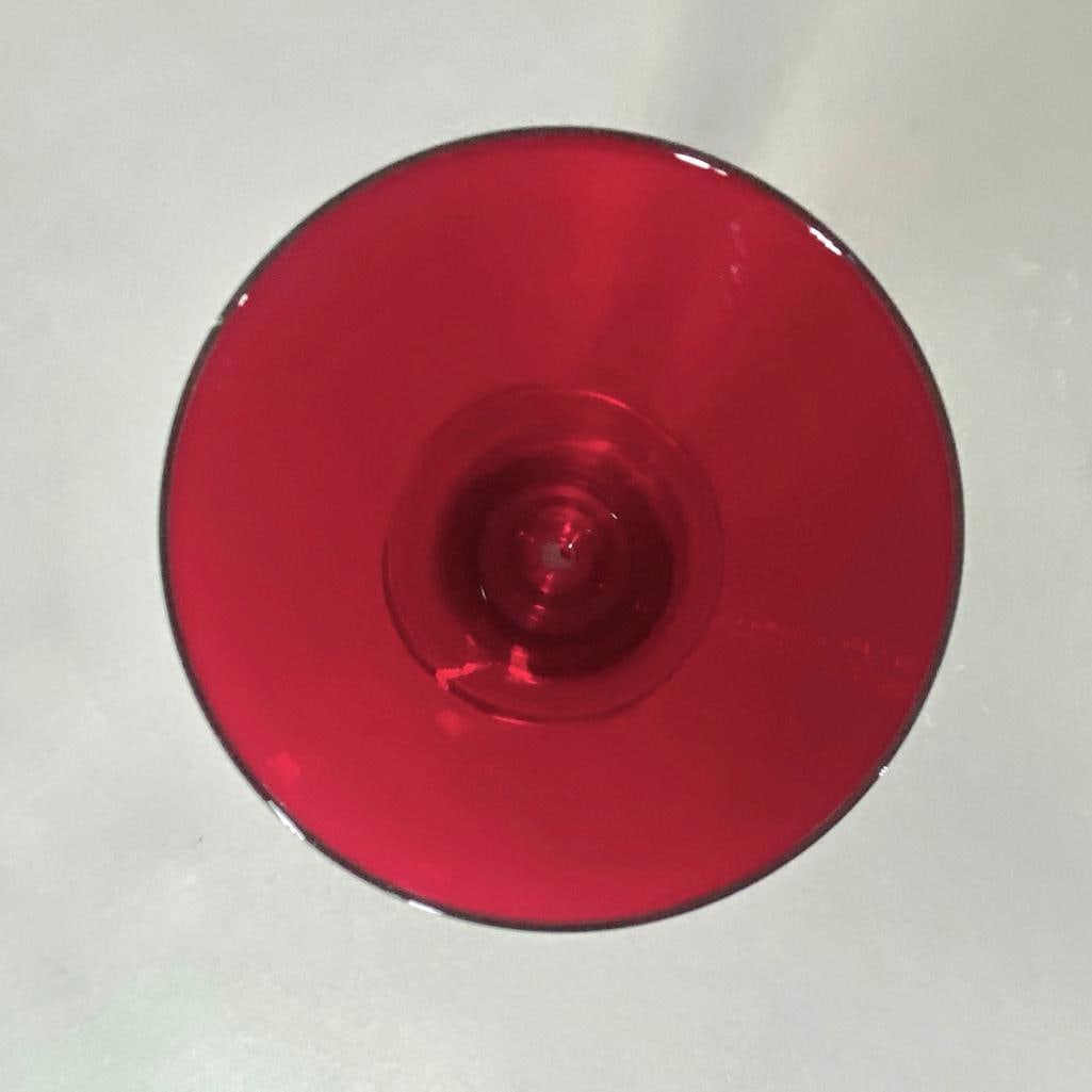 Twelve William Yeoward Ruby Red Glass Goblets - 5
