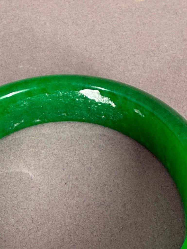Two Green jadeite Bangle Bracelets - 2