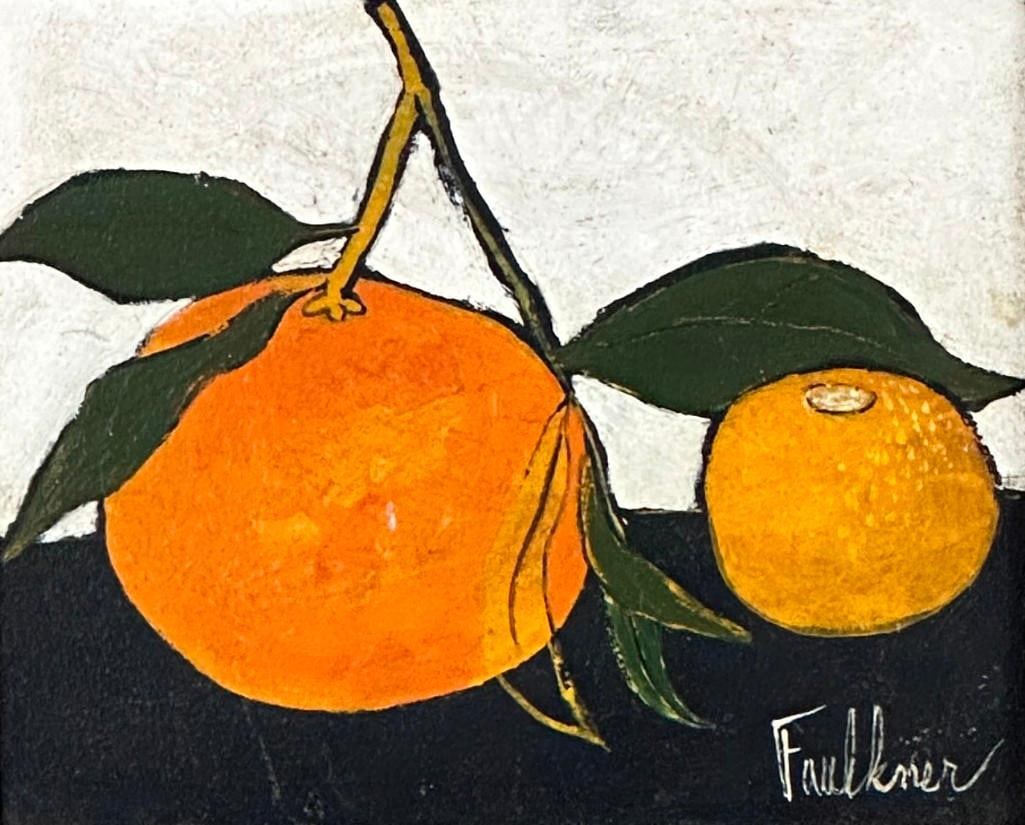 Henry Faulkner Oil, Still Life with Oranges: Henry Lawrence Faulkner ( American 1924-1981) Still Life with Oranges, oil on masonite, signed lower right, framed. Faulkner was a lifelong friend of the writer Tennessee Williams, but was not a relat