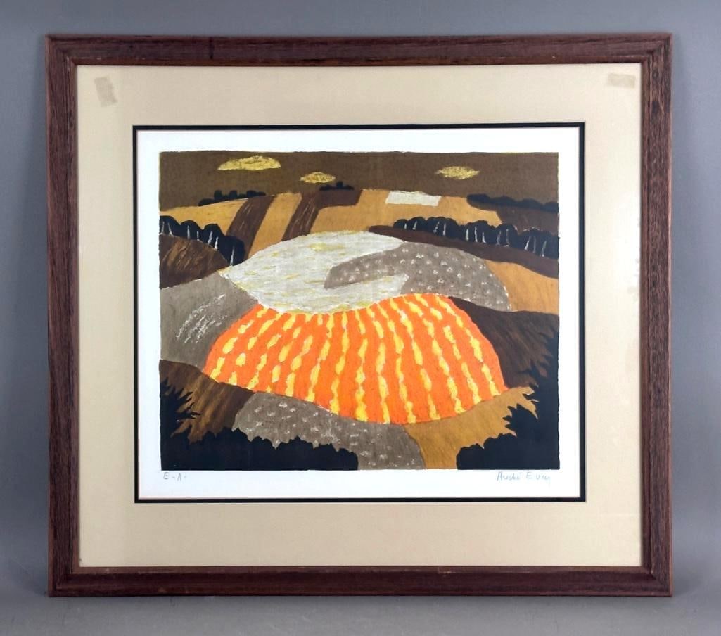 Andre Even Lithograph, "Orange Symphony" - 2