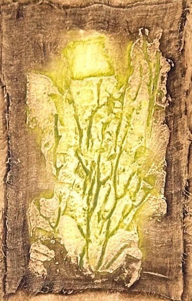Marcel Fiorini Etching, Lettuce Form: Marcel Fiorini (Italian 1922 - 2008) Lettuce Form, etching in colors, signed in pencil lower right, numbered 53/110 lower left, matted and framed. Dimensions: 7 x 4.75 in. plate size, 20.75 x 16.75