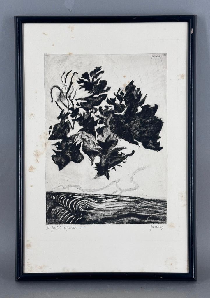 Pranas Gailius Etching, "Expression VI" - 2