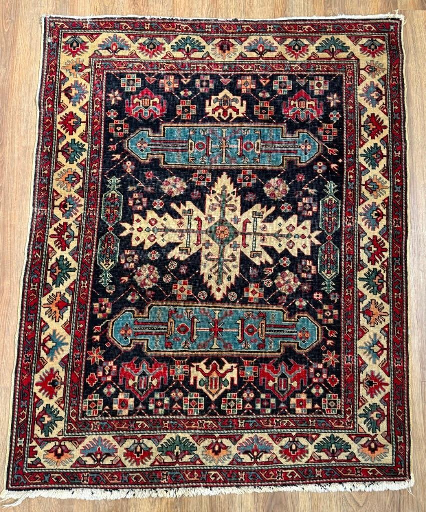 Antique Caucasian Akstafa Carpet 4'11" x 3'10" (1 of 5)
