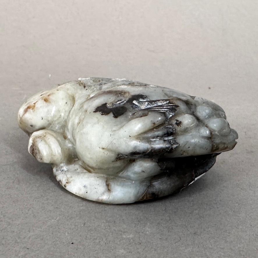 Carved Jadeite Black and White Toad (1 of 6)