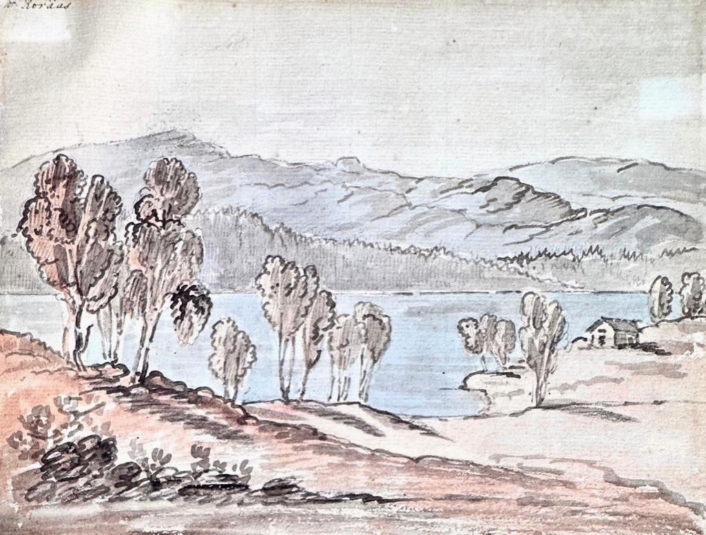 Attributed to Charles Henry John Anderson Watercolor, View of a Swedish Lake (1 of 4)