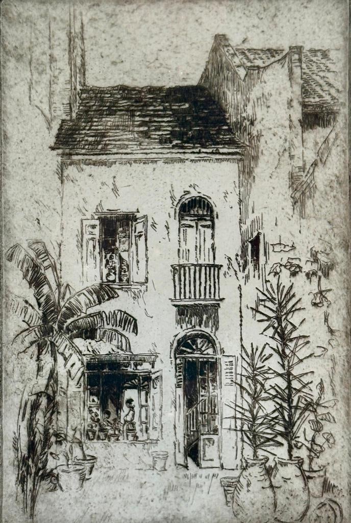 Edward Howard Suydam Etching, "Green Shutter, New Orleans" (1 of 7)