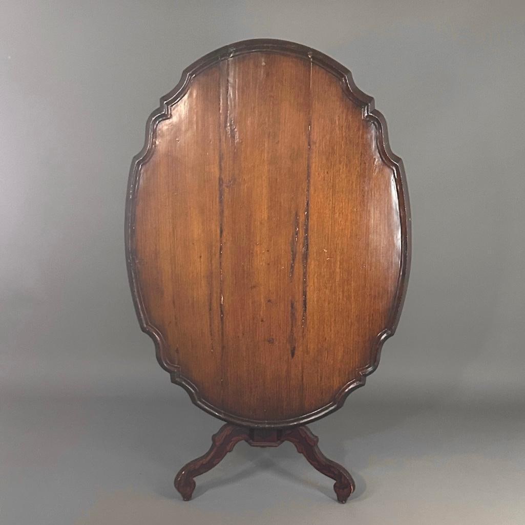 Scandinavian Style Faux Bois and Paint Decorated Tilt Top Breakfast Table (1 of 10)