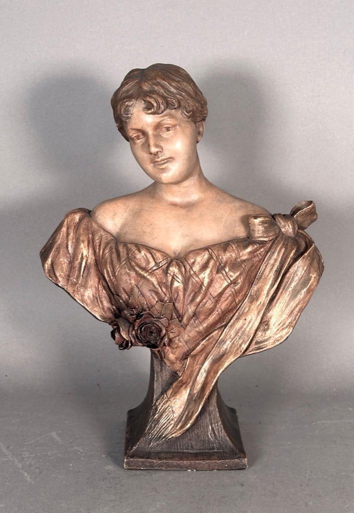 A Goldscheider Polychromed Terracotta Bust of a Beauty (1 of 7)