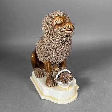 Porcelain Dog with Basket, 20th cen. (1 of 8)