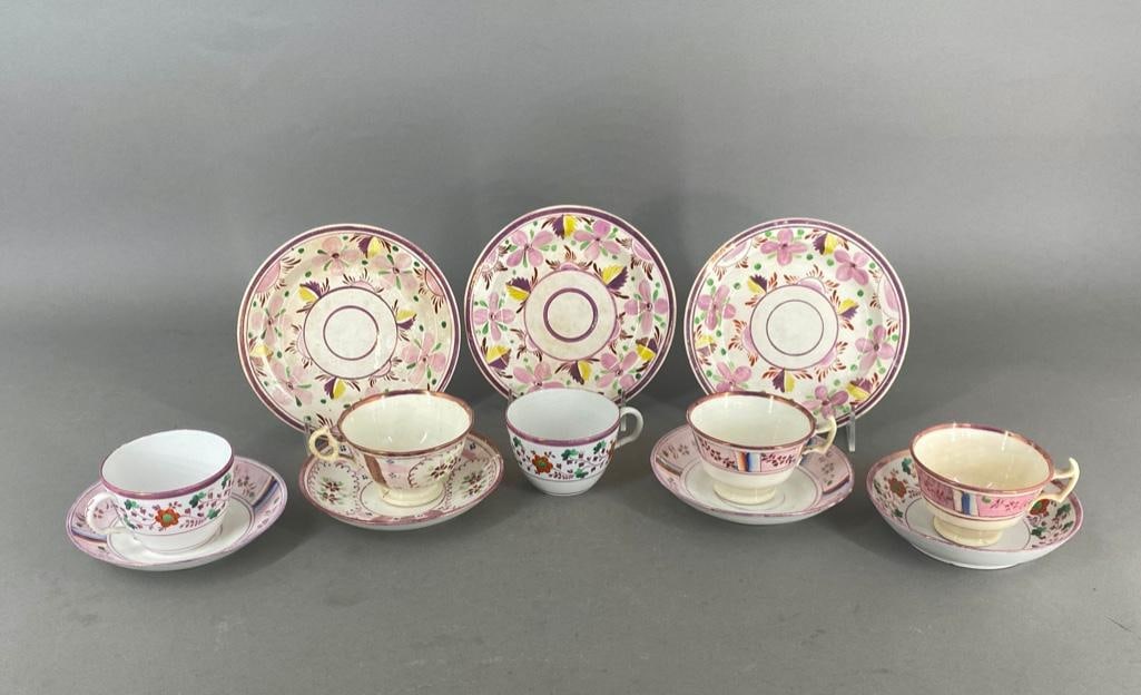Twelve Lusterware Cups, Saucers and Plates (1 of 6)
