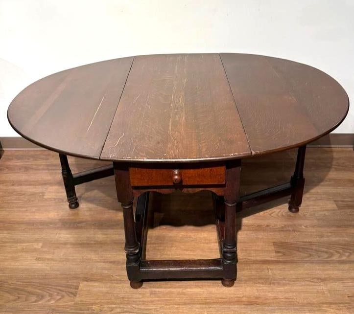 Antique Drop Leaf Tressel Table (1 of 7)